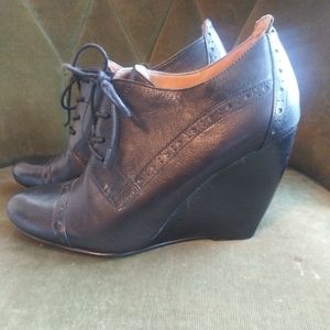 Nine West 10 leather Oxford wedge